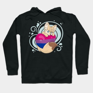 Bi Flag Heart Fennec Fox Hoodie